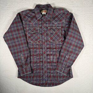 Wrangler 20X Shirt Boys XL Cotton Plaid Cowboy Rodeo Western Pearl‎ Snapshirt